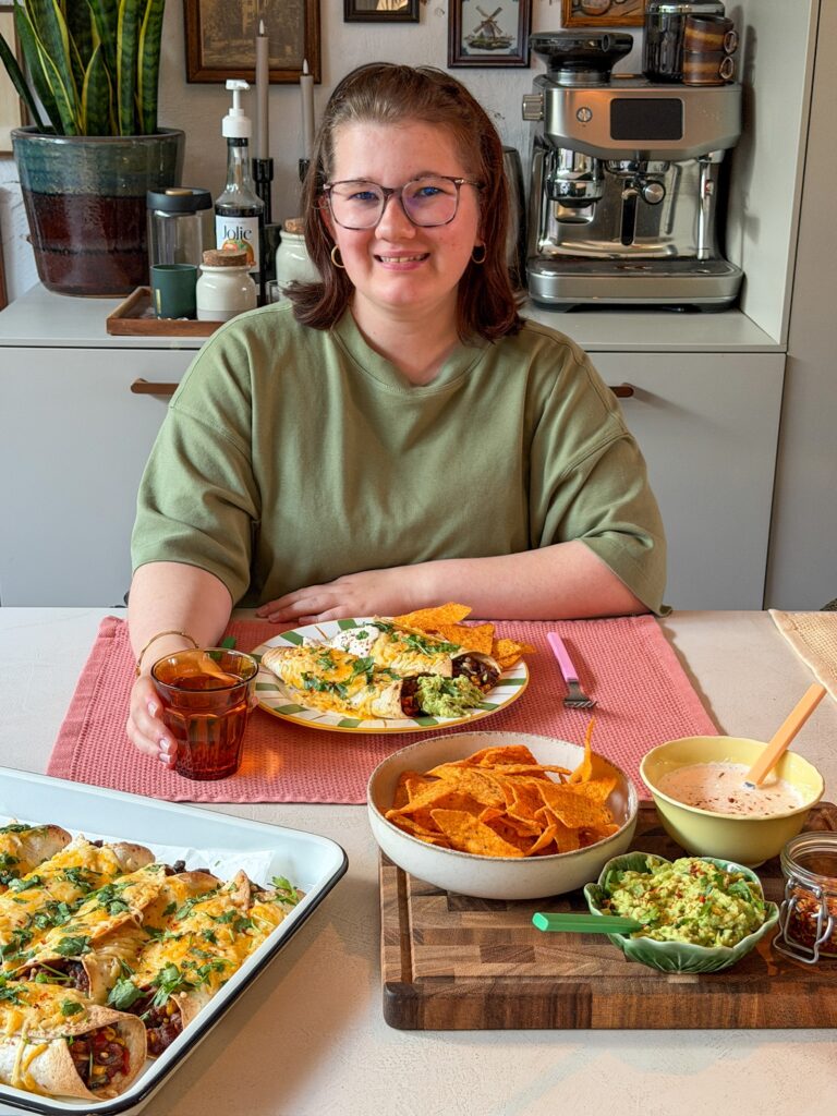Beaudine aan tafel wraps met bonen