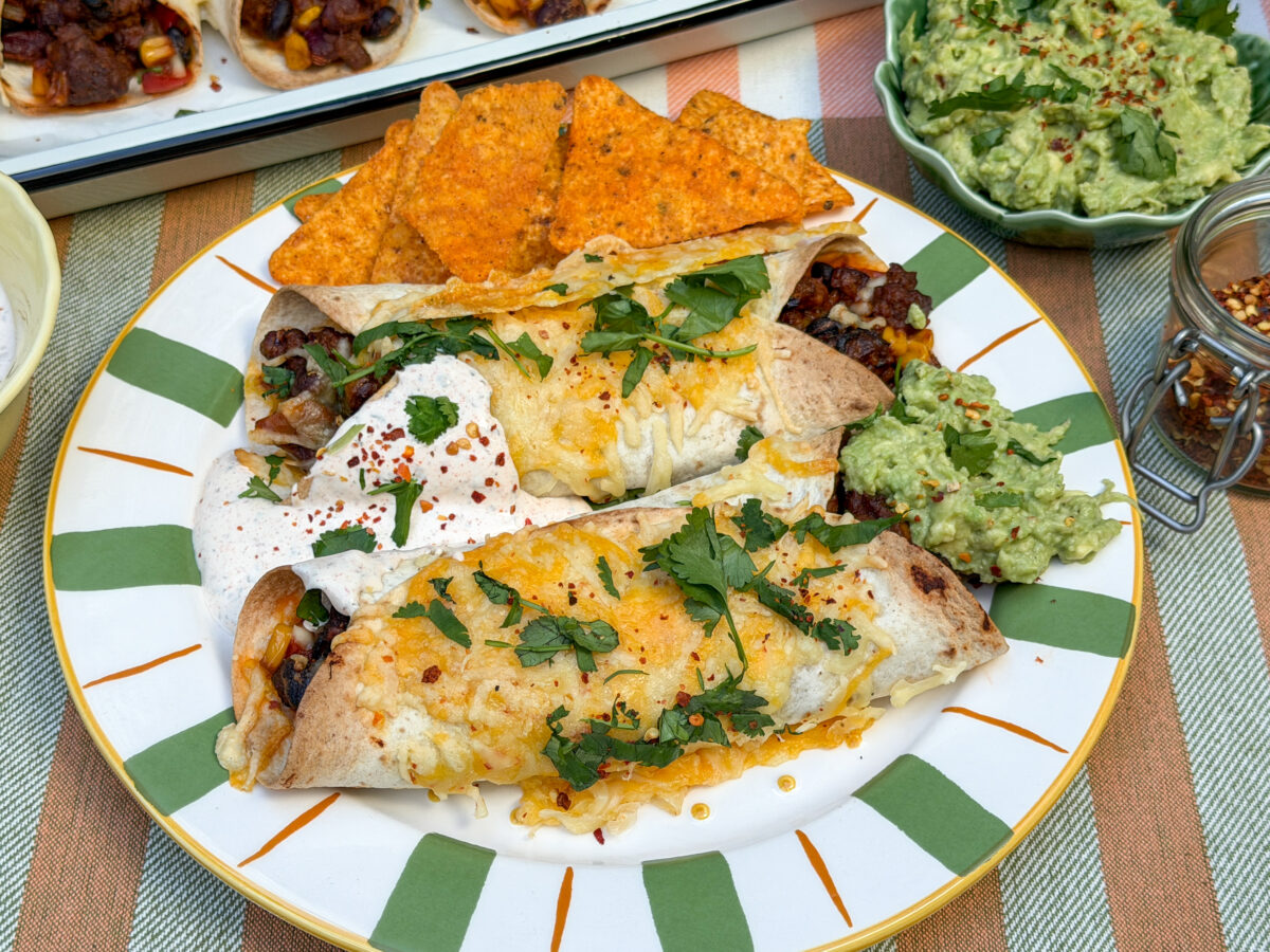 Mexicaanse wraps uit de oven met gehakt en bonen recept
