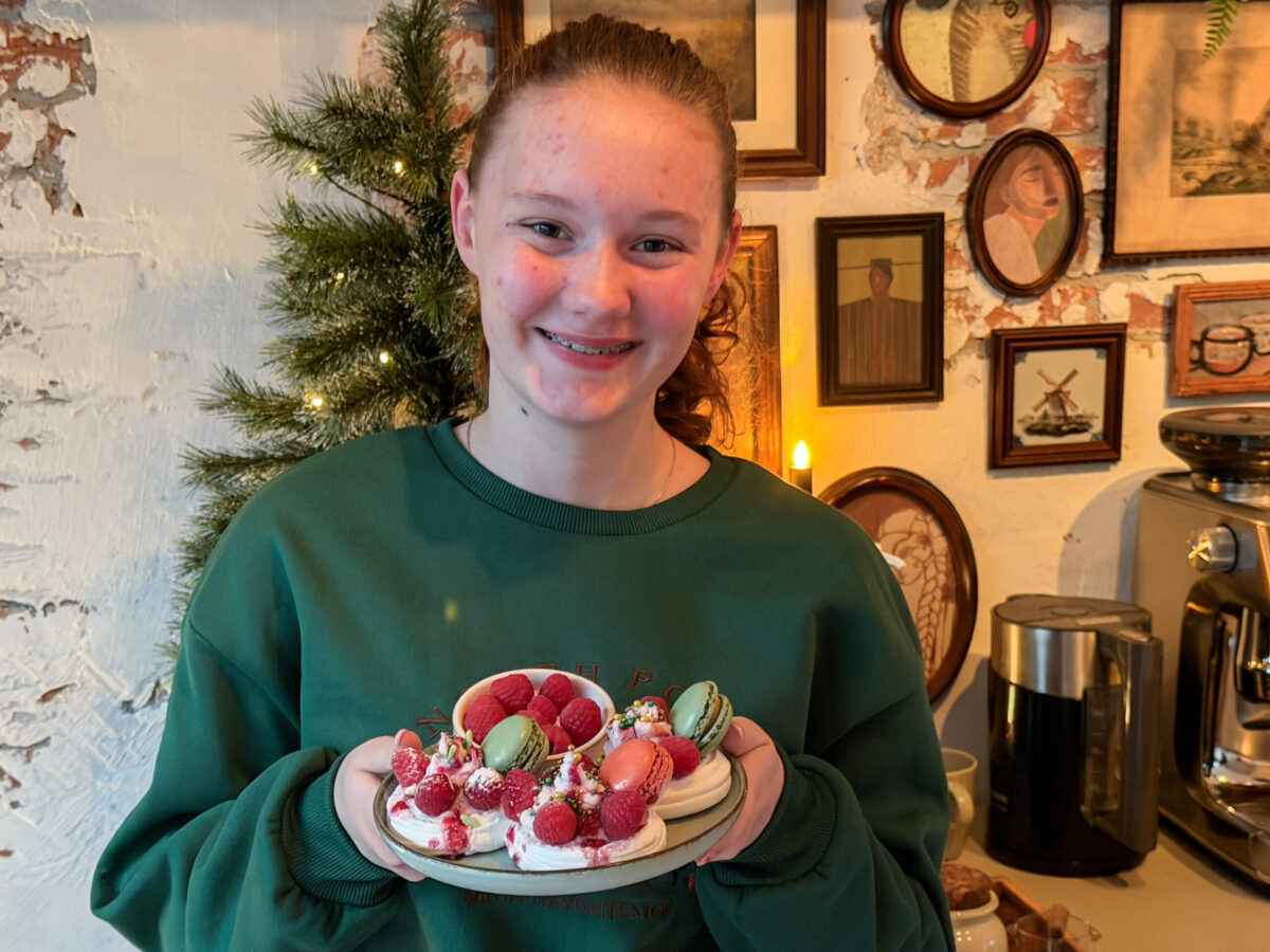 Kerst pavlova met mascarpone en frambozen